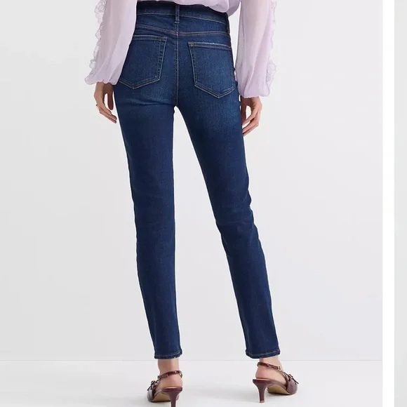 LOFT Petite Mid Rise Skinny Jeans in Vintage Dark Wash - Picture 2 of 9